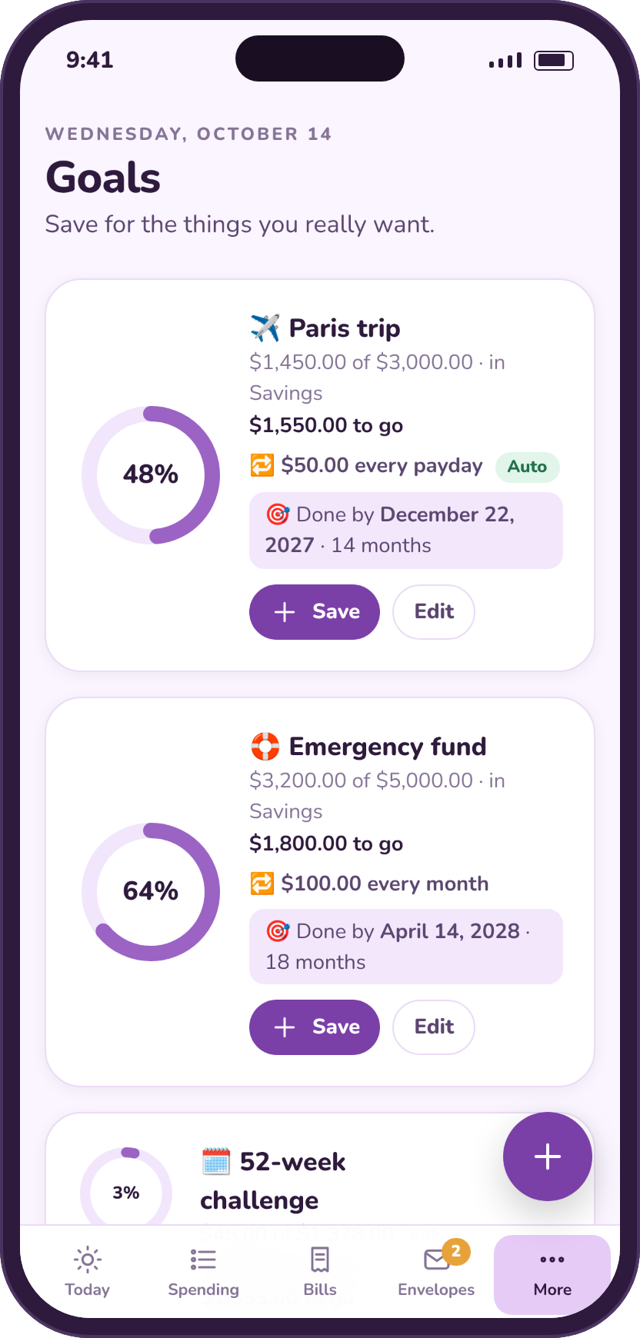 Goals page